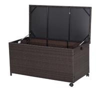 Gymax 190L Deck Storage Box Patio Rattan Storage Container-Mix Brown Gymax Brown