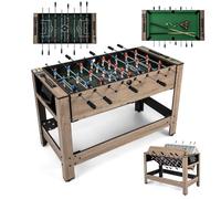 GYMAX 2 in 1 Swivel Game Table, Combo Games Table Set with Foosball and Billiard, Indoor Arcade Table with Legs for Kids Adults Party Gatherings