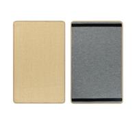 GYMAX 2-PCS Cat Scratching Mat, 80 x 50cm Natural Sisal Cat Scratch Mats with Adhesive Hook Loop Tapes, Horizontal Cats Floor Scratching Pad Rug Wall Scratcher, Protect Carpets and Sofas