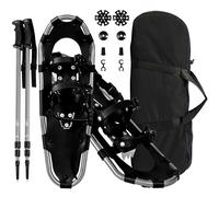 Gymax 25"Aluminum Snow Shoes 4-in-1 Lightweight Terrain Snowshoes in Silver Gymax Silver One Size