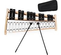 GYMAX 27 Notes Glockenspiel, Wooden Xylophone with 2 Mallets & Carrying Bag, Beginner Glockenspiel Xylophone for Kids Adults