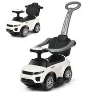 GYMAX 3 in 1 Kids Ride on Push Car, Push Along Car with Handle, Guardrails, Lights, Horn & Music, Underneath Storage, Toddler Sliding Car for 1-3 Years Old Boys Girls (White)