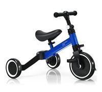GYMAX 3 in 1 Kids Trike, Folding Baby Tricycle with Adjustable Handlebar and PU Seat, 3 Wheels Toddler Bike for 1-4 Years Old Boys Girls (Blue), 62 x 50 x 48cm