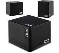 GYMAX 3 In 1 Plyometric Jump Box, High Density Foam Jumping Exercise Equipment with 3 Heights and PU Cover, Heavy Duty Portable Plyo Box for for Home Gym Fitness Training Exercise