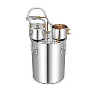 Gymax 3 Pots Alcohol Distiller 38 L Still Kit With Copper Tubes Thermometer in Metallic Silver Gymax Metallic Silver