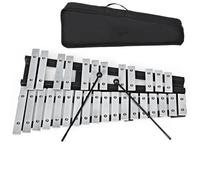 GYMAX 30 Notes Xylophone, Foldable Wooden Glockenspiel with 2 Mallets, Shoulder Strap and Carrying Bag, Professional Glockenspiel Xylophone for kids Adults