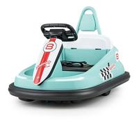 GYMAX 360 Spin Kids Bumper Car, 6V Battery Powered Toy Car with Lights, Music, Horn, USB/AUX/TF, 2 Speeds & Safety Belt, Outdoor Indoor Children Waltzer Toy for Boys Girls Aged 18+ Months (Green)