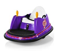 GYMAX 360 Spin Kids Bumper Car, Electric Ride on Toy with Remote Control, Lights, Music and Safety Belt, Children Battery-Powered Vehicle for Indoor Outdoor (Purple)