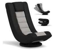 Gymax 360° Swivel Gaming Chair Folding Floor Sofa Adjustable Lounge Chair in Grey Gymax Grey