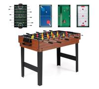 GYMAX 4 in 1 Multi Game Table, Combo Games Table Set (Natural+Black)