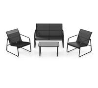 Gymax 4 PCS Patio Furniture Set Garden Outdoor Conversation Set With Table in Black | Size: 4 Pack Gymax Black 4 Pack