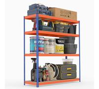Gymax 4-Tier Heavy Duty Metal Storage Rack Shelving Unit for Home Garage in Orange Gymax Orange