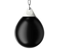 GYMAX 45cm/52cm Water Boxing Bag, 50kg/70kg Heavy Bag with Water Injection Hose and Hanging Accessories, Professional Aqua Punching Bag for Kids, Teens & Adults (Black, 45 x 58cm)