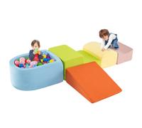 Gymax 5 PCS Soft Climbing Blocks Climb & Crawl Playset With Ball Pit Gymax Multicolor
