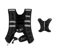 GYMAX 5kg/15kg Weight Vest, Strength Training Weighted Vests with Adjustable Buckles, Mesh Bag and Reflective Strip, Workout Vest for Adult & Child, Black