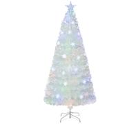 Gymax 6 FT White Pre-lit Christmas Celebration Tree With Multi-colour Lights Gymax White