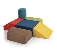 Gymax 6 PCS Baby Climbing Blocks Chenille Soft Play Structure With Handles Gymax Multicolor