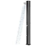 Gymax 60L 227CM Solar Heated Outdoor Shower With Foot Shower Tap Shower Head in Black Gymax Black