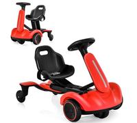 GYMAX 6V Kids Ride On Car, Electric Go Kart with Adjustable Seat & Speeds, 360° Spin Wheels, Horn, Sounds and Safety Belt, Children Racing Go Kart for 3-8 Years Old Boys Girls (Red)