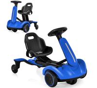 GYMAX 6V Kids Ride On Car, Electric Go Kart with Adjustable Seat & Speeds, 360° Spin Wheels, Horn, Sounds and Safety Belt, Children Racing Go Kart for 3-8 Years Old Boys Girls (Blue)