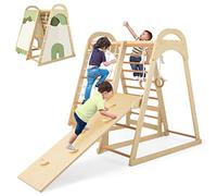 GYMAX 7 in 1 Kids Climbing Set, Indoor Playground Climber with Ramp