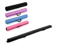GYMAX 7FT/2.1M Folding Gymnastics Balance Beam, Professional Training Beam with Carry Handles and Anti-slip Bottom, Floor Gymnastics Equipment for Home Gym Exercise (Black)