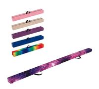 GYMAX 7FT/9FT Folding Gymnastics Balance Beam, Professional Training Beam with Carry Handles, Solid Wood Base and Anti-slip Bottom, Floor Gymnastics Equipment for Home Gym (Dream Magic Star, 9FT)