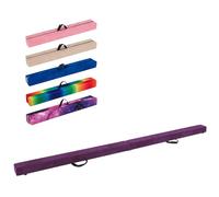 GYMAX 7FT/9FT Folding Gymnastics Balance Beam, Professional Training Beam with Carry Handles, Solid Wood Base and Anti-slip Bottom, Floor Gymnastics Equipment for Home Gym (Purple, 9FT)