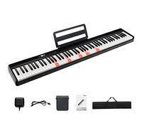 GYMAX 88 Keys Digital Piano, Portable Electronic Keyboard with Bluetooth, MP3/USB/MIDI, Semi-Weighted keys, Sustain Pedal, Charger & Carrying Bag, Full-size Keyboard Piano for Beginners Adults