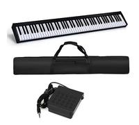 GYMAX 88 Keys Digital Piano, Portable Keyboard Piano with Bluetooth, MP3/USB/MIDI, Sustain Pedal & Carrying Bag, Full-size Electronic Keyboard for Beginners Kids Adult