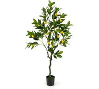 Gymax Artificial Lemon Tree 120 CM Greenery Potted Plant With 18 Lemon Fruits in Green Gymax Green