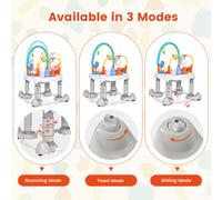 GYMAX Baby Activity Centre, Folding 4-in-1 Toddler Convertible Play Center with Baby Walker, Bouncing Saucer, Play Table & Mat, 3-Level Adjustable