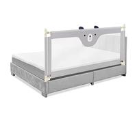 GYMAX Baby Bed Guard, Mesh Bedside Guardrail (175 x 25 x 73-101cm)