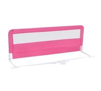 GYMAX Baby Bed Rail, Foldable Mesh Bedside Guardrail (Pink)