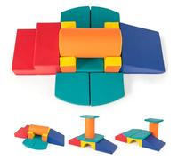 GYMAX Baby Soft Play Set, 10-Piece Kids Climb and Crawl Foam Blocks, Toddlers Lightweight Activity Play Equipment for Climbing Crawling