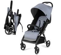 GYMAX Baby Stroller, Foldable Toddler Pushchair with Adjustable Backrest, Canopy and Calf Support, Storage Basket, Baby Buggy Pram Carriage for 0-3 Years Old Infant Kids (Light Grey)