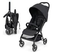 GYMAX Baby Stroller, Foldable Toddler Pushchair with Adjustable Backrest, Canopy and Calf Support, Storage Basket, Baby Buggy Pram Carriage for 0-3 Years Old Infant Kids (Black)