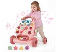 Gymax Baby Walker Educational Push Toy Interactive Learning to Walk Toy in Pink Gymax Pink