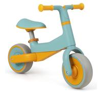 GYMAX Balance Bike, No Pedal Baby Walker Push Ride On Toy with 2 Widened EVA Wheels, Ergonomic Handle, Ages 18-48 Months Toddlers Push Bicycle, Kids Birthday Gift (Blue+Orange)