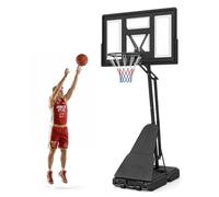 GYMAX Basketball Hoop, 7.7-10 FT Height Adjustable Basketball Goal