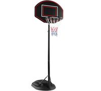 GYMAX Basketball Hoop and Stand, 5.5FT-7.5FT Height Adjustable Basketball Goal System with Fillable Base and Built-in Wheels, Outdoor Indoor Portable Basketball Net Set for Kids Teens Adult