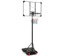 GYMAX Basketball Hoop and Stand, 5.8FT-6.8FT Height Adjustable Basketball Goal System with Fillable Base and 2 Wheels, Portable Basketball Net Set for Outdoor Indoor