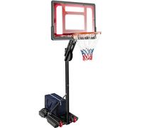 Gymax Basketball Hoop Basketball Goal With Adjustable Height Fillable Base Wheels in Black Gymax Black