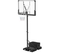 GYMAX Basketball Hoop Outdoor, 4.1-10FT Height Adjustable Portable Basketball Goal with Shatterproof Backboard and Free Weight Bag, 2 Wheels Basketball Stand System for Teens Youth Adults
