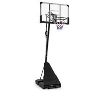 Gymax Basketball Hoop System 4.9-10 FT Adjustable Basketball Goal in Black Gymax Black