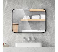 Gymax Bathroom Wall Mirror 70 CM x 50 CM Vanity Mirror for Living Room Black Gymax Black 70 CM x 50 CM