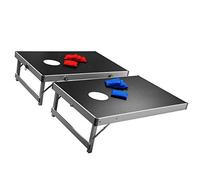 GYMAX Bean Bag Toss Portable & Foldable Professional Cornhole Game Set with 8 Bean Bags, 2 Play Boards & Carry Case