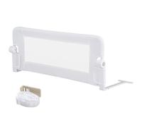 GYMAX Bed Rails for Toddlers, Foldable Baby Bed Guard (White, 105CM) | Safety Strap, Swing Down Children Safety Bedrail for Kids Twin, Single, Double, Full Size Queen & King Mattress