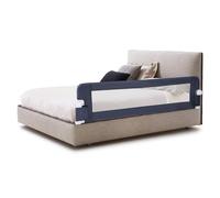GYMAX Bed Rails for Toddlers, Foldable Baby Bed Guard with Safety Strap, Swing Down Children Safety Bedrail for Kids Twin, Single, Double, Full Size Queen & King Mattress (Dark Grey,152CM)
