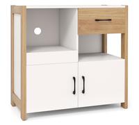 Gymax Buffet Sideboard Wooden 2 Doors Floor Cabinet With Drawer-White in White Gymax White